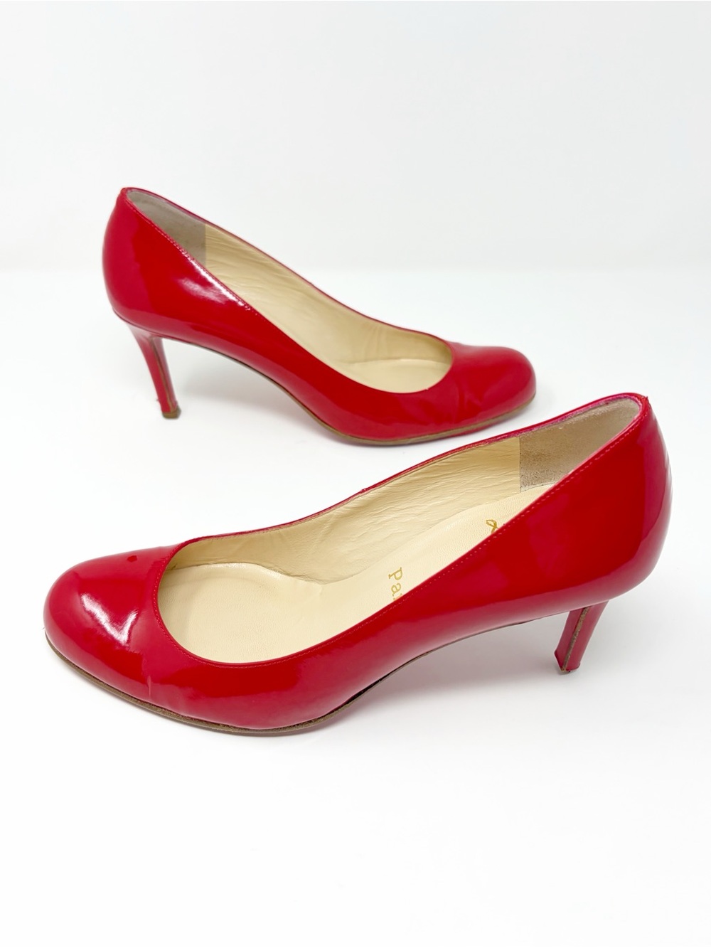 Christian Louboutin Red Patent Leather Women's Pumps 37.5 - Picture 8 of 11